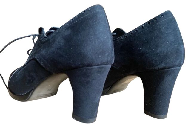 Scarpe Evergreen nere tacco Made in Italy