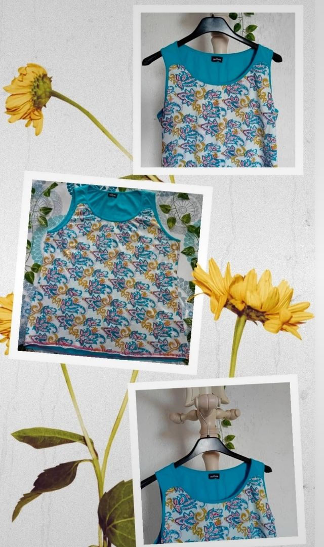 Camiseta sin mangas multicolor