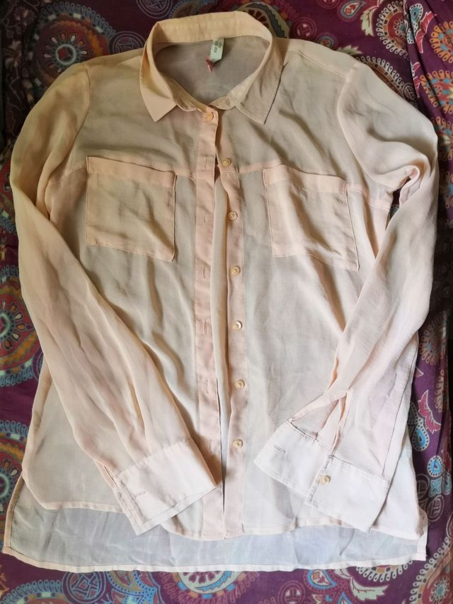 Camisa rosa transparente