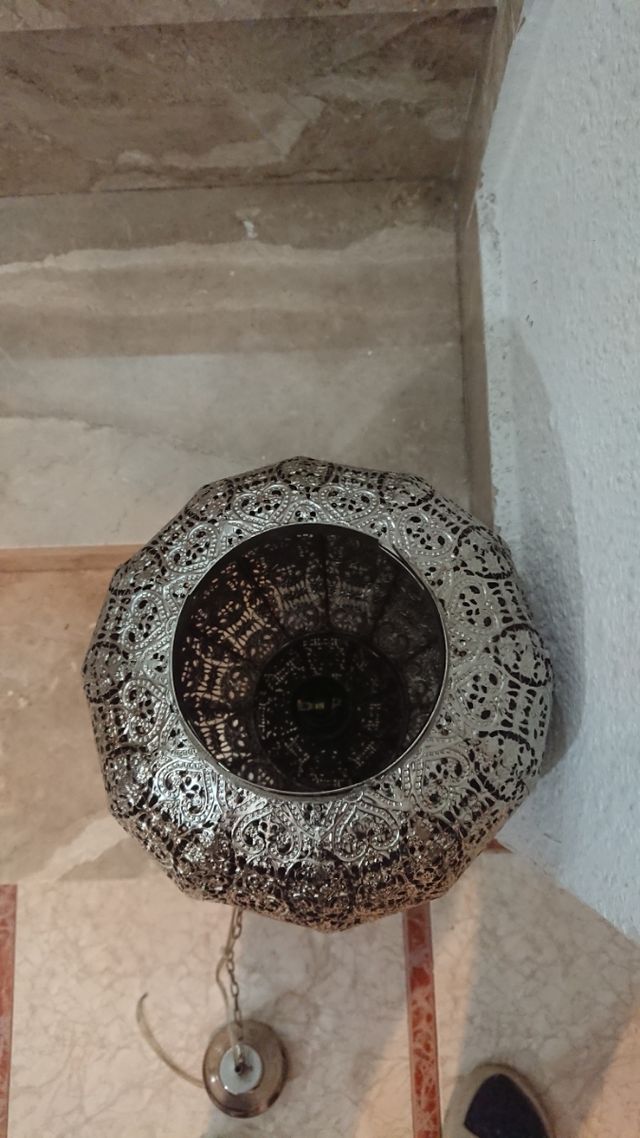 Lampara colgante metal plata