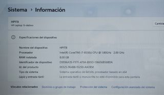 Ordenador portátil HP 1TB Intel i7 x64