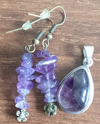 Pendientes y colgante amatista