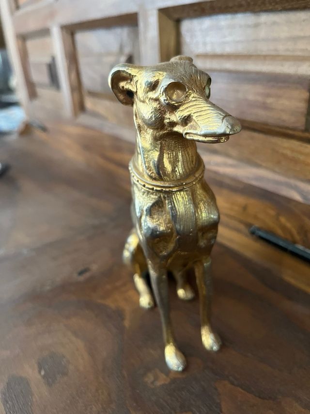 Tintero vintage Galgo bronce