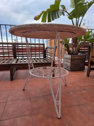 Mesa redonda marmol jardín