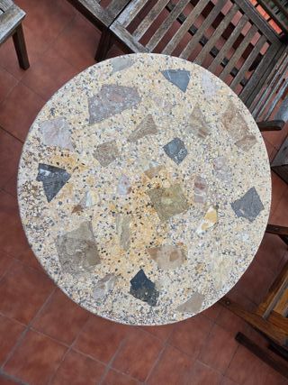 Mesa redonda marmol jardín