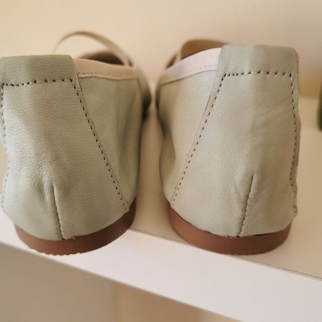 Bailarinas TOP3 - Piel - Verde Agua