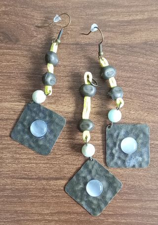 Pendientes y colgante plata | Verde