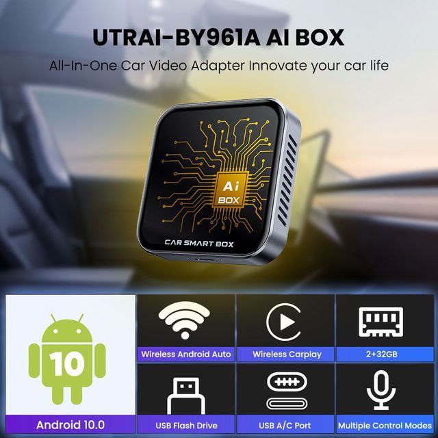 UTRAI AI Box Android, Android Auto y CarPlay