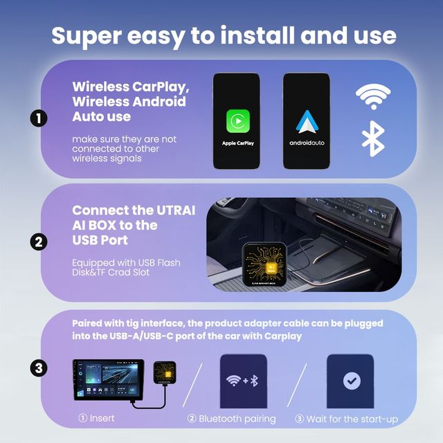 UTRAI AI Box Android, Android Auto y CarPlay