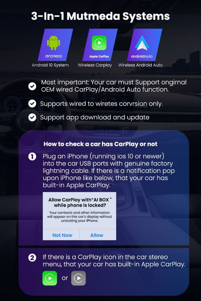UTRAI AI Box Android, Android Auto y CarPlay