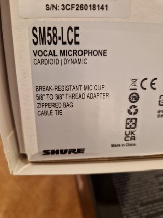 Microfone Shure SM58-LCE - Cardioide