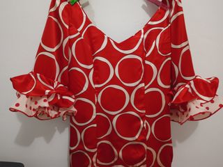 Traje gitana rojo y blanco - Talla 42