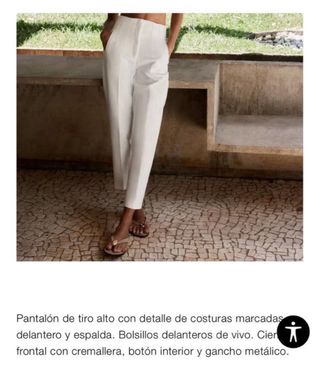 Pantalones Zara beige - tiro alto