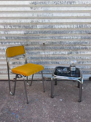 Mesa Tubular Auxiliar Bauhaus Años 70