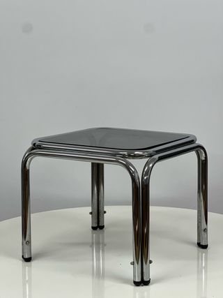 Mesa Tubular Auxiliar Bauhaus Años 70