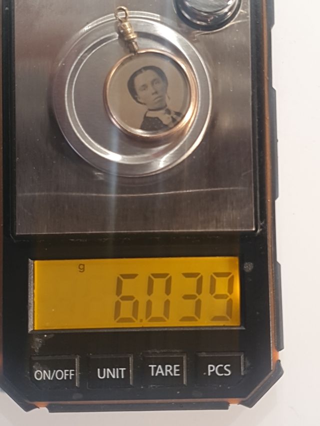 Colgante oro 14k siglo XIX con ferrotipos