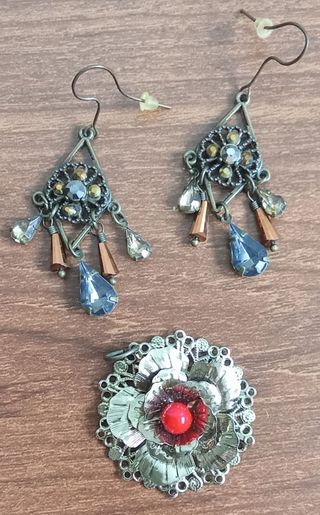 Pendientes y colgante plata