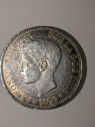 5 pesetas 1899 Alfonso XIII plata