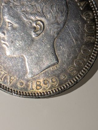 5 pesetas 1899 Alfonso XIII plata
