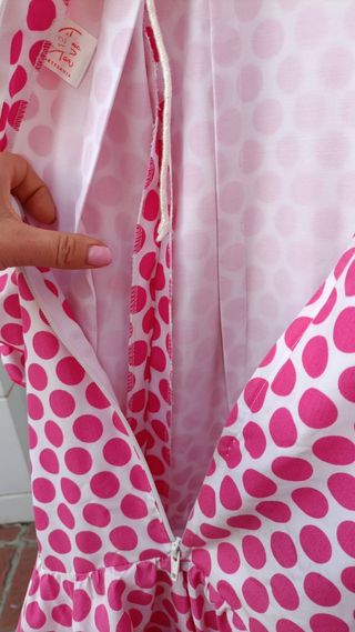 Traje Flamenca niña - Rosa lunares - Talla 12