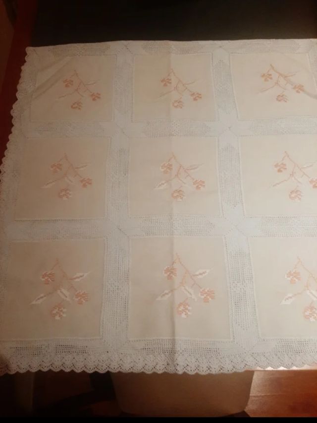 Mantelería algodón-lino rosa