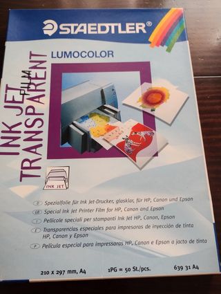 Transparencias especiales para impresora