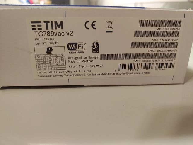 Modem TIM TG789vac v2 Wi-Fi