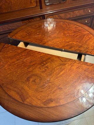 Mesa redonda extensible madera