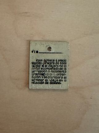 Billete tren Zaragoza 1ª clase años 40