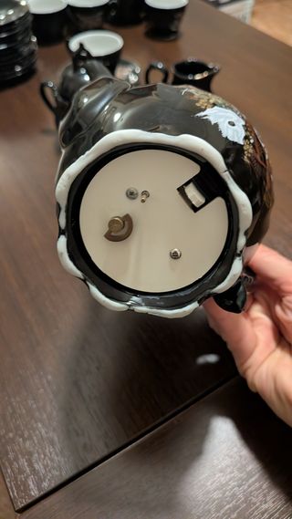 Juego té porcelana negra - 12 tazas