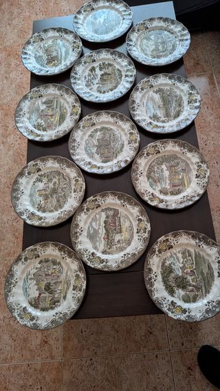 12 Platos Porcelana únicos ingleses