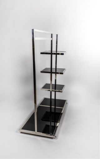 Perchero Acero inoxidable con baldas de cristal