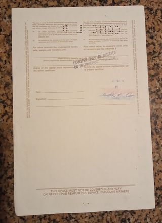 Certificato azionario Massey-Ferguson Limited 1983