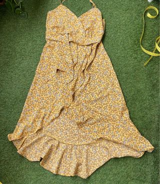 Vestido largo tirantes color ocre/amarill talla L
