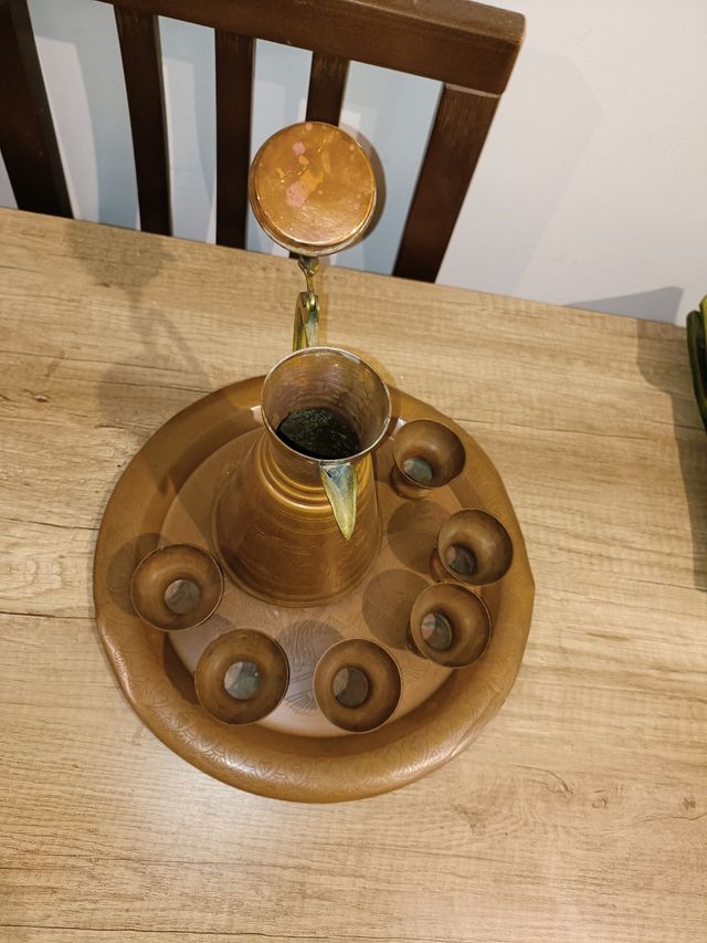 Set di caffettiere in rame antico