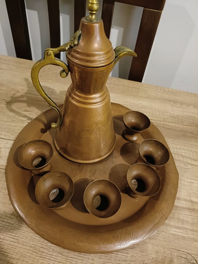 Set di caffettiere in rame antico