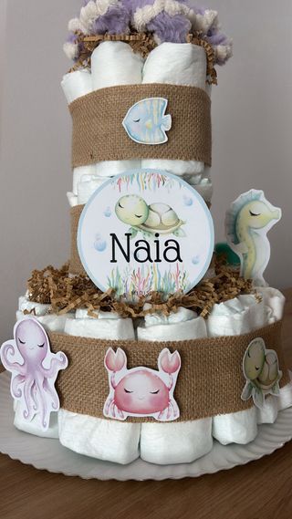 Tarta pañales bebé