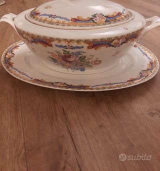 Zuppiera con vassoio in ceramica - Nuova 🍽️