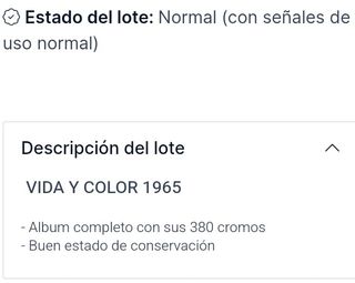 Álbum Vida y Color: cromos último precio