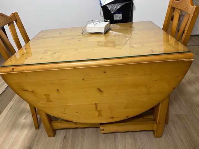 Mesa madera de pino extensible