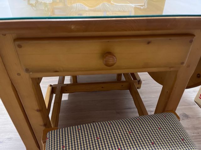 Mesa madera de pino extensible