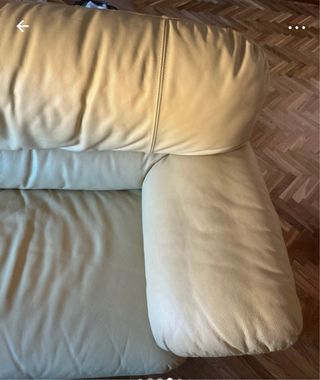 Sofá piel beige 2 plazas