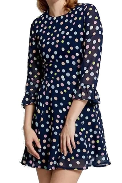 #VC7 Vestido corto azul marino con lunares KLING