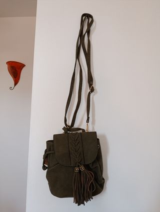 Zaino verde oliva con nappine