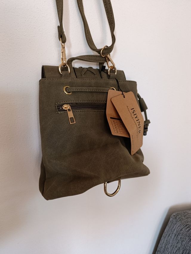 Zaino verde oliva con nappine