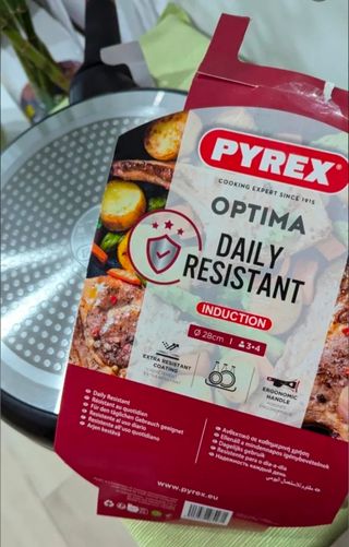 -Sartén Pyrex Optima o Plancha Grill Negra con Asa