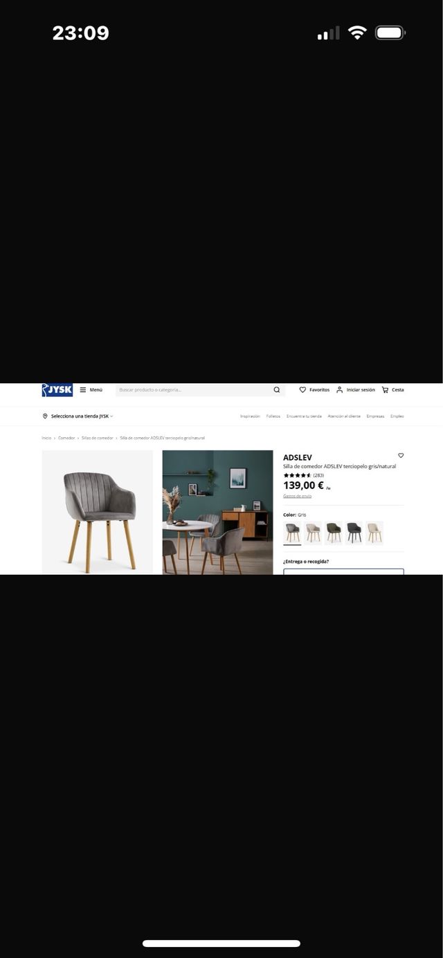 Silla terciopelo gris