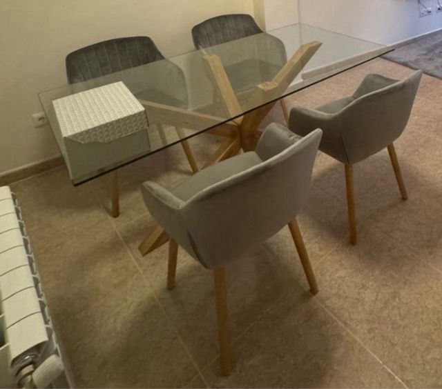 Silla terciopelo gris