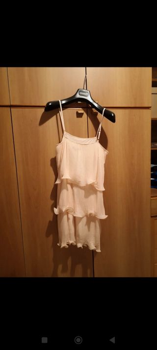 Vestito albicocca plissettato