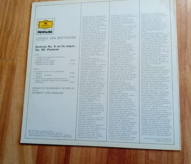 Vinilo Beethoven Sinfonía No.6 Pastoral